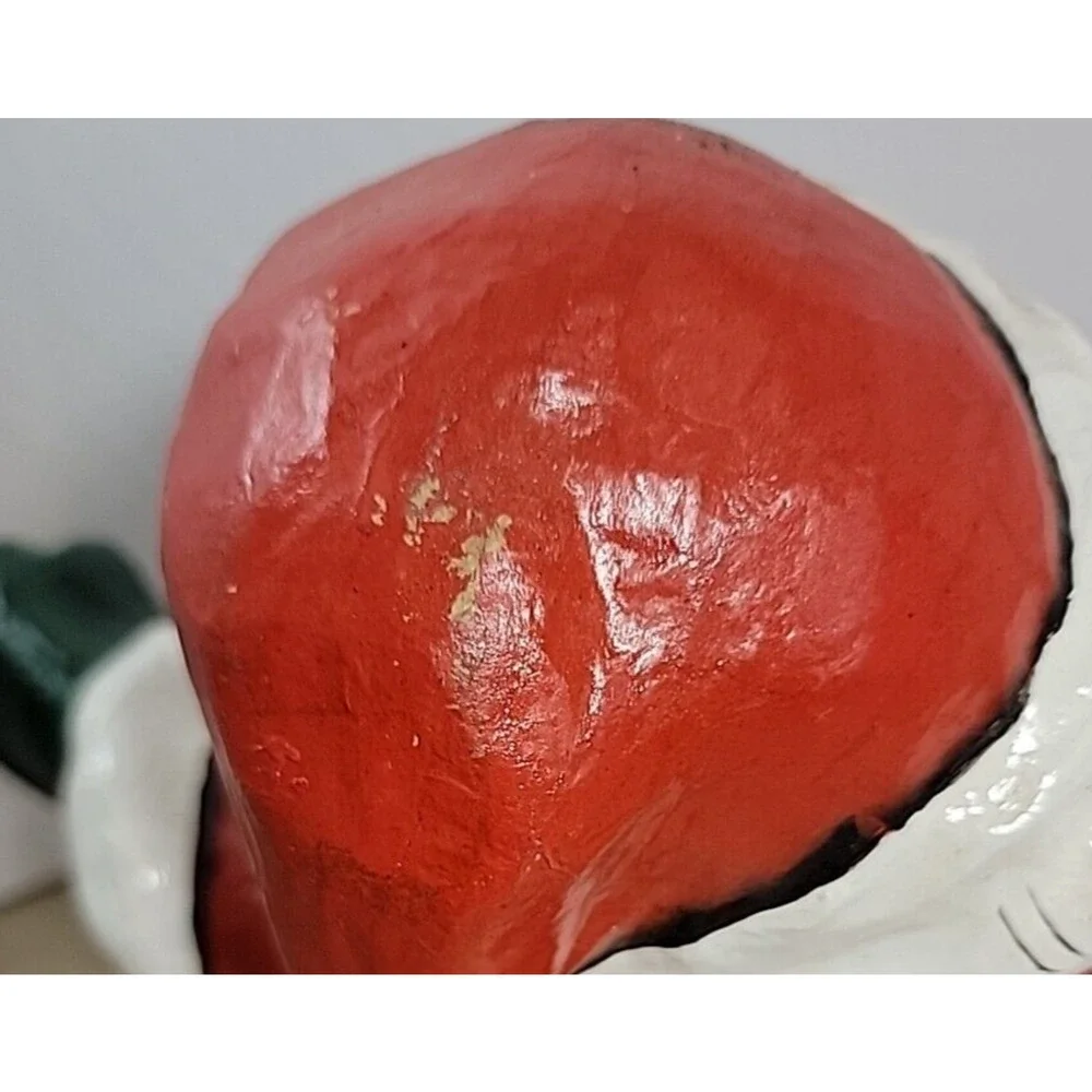 Large Vintage Paper Mache Hand painted Santa Claus‎ Christmas Decoration